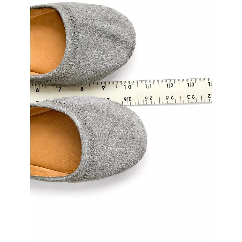 Lucky‎ Brand Emmie Ballet Flats Womens 9.5 Gray Faux Suede Balletcore Boho